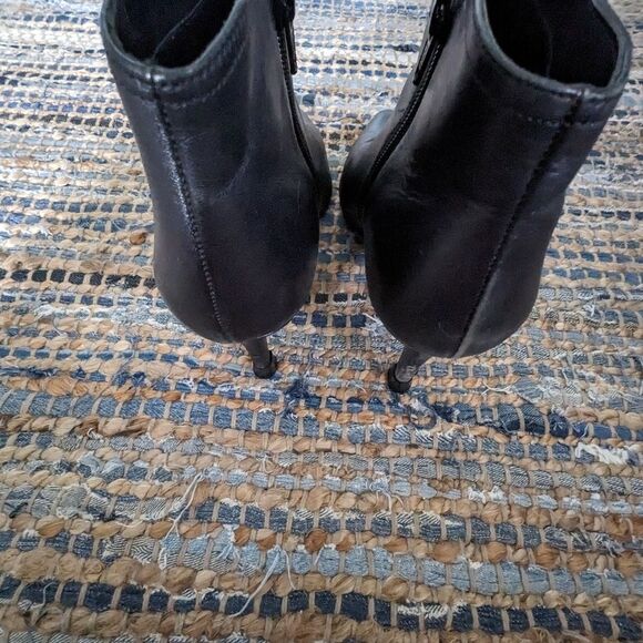 Coach Ankle Booties 8.5B Dean Zip Up Stiletto High Heels Black Leather Dat - Picture 3 of 8